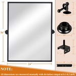 ZUN 36"*24"Iron Right-angled Rectangular Black Rotating Hardware Wall Mirror Decorative Bathroom Mirror T3106P264104