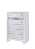 Traditional Style 5 Drawer Chest made with Wood in White color 808857990747