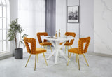 orange and gold Modern chair with iron tube legs, soft cushions and comfortable backrest, W234P188004