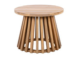 Outdoor Acacia Wood Patio Side Table, Round Coffee Table for Backyard, Lawn, Balcony,Light Teak N770P313252L