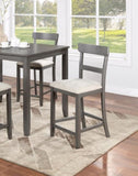 ZUN Classic Stylish Gray Natural Finish 5pc Counter Height Dining Set Kitchen Wooden Top Table and B011P149001