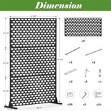Metal Privacy Screens and Panels with Free Standing, Freestanding Outdoor Indoor Privacy Screen, W1859P145843