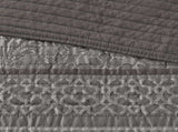 6-Piece Full/Queen 6 Piece Jacquard Quilt Set with Throw Pillows,Grey B035P408226