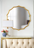 D40" Round Sunburst Wall Mirror with Gold Finish, Wall Decor Mirror for Entryway Bedroom Living Room W2078135184