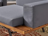 Outdoor Acacia Wood 2 Seater Sofa with Metal Legs for Garden Patio 62255.00TFNH