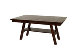 ZUN Dining Table Rectangle Dining Table w Shelve 1pc Table Only Rubber wood Dark Walnut Finish Dining B011P192196