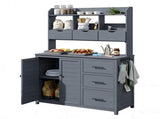 (With Assembly Video) Farmhouse Patio Potting Bench, 44.6''x19.5'' Large Freestanding Garden N717P404331E