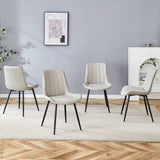 Extended Seat Cushion PU Dining Chair Set - Four Pieces,Ergonomic Design.Smooth line design,Integral W1151P245736