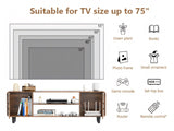 ZUN TV Stand for 55 Inch TV, Entertainment Center with Storage Cabinets, Soft Hinge Door with Handle, 47531925