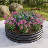 ZUN 47.24*11.4" Tall Round Raised Garedn Bed,Metal Raised Beds for Vegetables, Outdoor Garden Raised 55087693