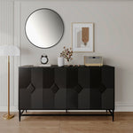 ZUN Accent Black Lacquered 4 Door Wooden Cabinet Sideboard Buffet Server Cabinet Storage Cabinet, for 33077969