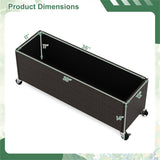 Mobile Elevated Planter - 5 Smooth Casters, Soil Leak-Proof Liner, 132lbs Load, Balcony/Patio/Living 63242595