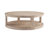 40inch Large Curved 2 Tier Traditional Round Circle Wooden Center Coffee Table,Rounded Table with W2582P202644
