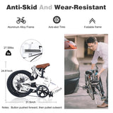 20" Folding City Bike, Lightweight Aluminum Frame, 7-Speed Folding Bike W1019P234502