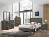 Bedroom Furniture Traditional Look Unique Wooden Nightstand Drawers Bed Side Table Grey HSESF00F5491