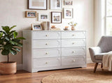 8-Drawer P2 MDF Painted Drawer Cabinet 41.34*14.96*35.43in White 06345832