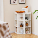 White three-layer corner cabinet with charging station 84153686