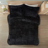 Full/Queen Shaggy Long Fur Comforter Mini Set B03595934
