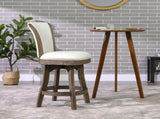 Henry 27" Armless Swivel Counter Height Bar Stool, Natural White Linen B2719P238375