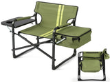 46.46" x 20.87" x 33.46" Folding Camping Chair with Side Table & Insulated Cooler Bag, Spray-Coated 78557006