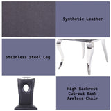 Black and Stainless Steel Side Chair with Cut-Out Back B062P215489
