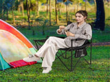 Oversized Foldable Camping Chair with Side Table & Cup Holder, 330 LBS Capacity for Outdoor 56987289