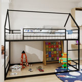Metal Twin over Twin Bunk Bed/ Heavy-duty Sturdy Metal/ Noise Reduced/ Safety Guardrail/No Box W1935P330797