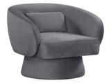 360&deg Swivel Barrel Chair - Plush UpholsteryLumbar Pillow, 400lbs Capacity, Gray 87209728