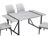Modern Dining Table, 55 inch Kitchen Table for 4 People, Rectangular Dinner Table for Dining Room, WF312270AAG