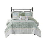 ZUN King/Cal King 5 Piece Seersucker Comforter Set with Throw Pillows B035128846