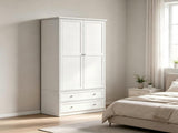 () Particleboard Wardrobe with Melamine Finish Featuring 2 Doors and 2 Drawers 40223349