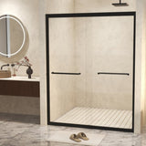 44-48" W 72" H Tempered Glass with Explosion Proof Film, Aluminum Frame Double Sliding Shower W1675P288823