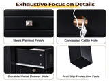 Black MDF Spray-Painted Nightstand, 48*35*60cm, 2 Drawers, with 2 US 3-Prong Outlets 46355525