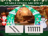 15FT Lighted Christmas Inflatable Archway, Inflatable Christmas Tree Arch with Santa and Snowman, 71142763