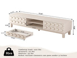 Modern Mid-Century Media Console with 4 Drawers and Cable Management, TV Console Table for TVs up to W757P305595