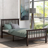 Wood Platform Bed Twin Bed with Headboard and Footboard WF191767AAP