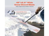48-inch Snow Pusher Shovel with Ergonomic Handle, Durable HDPE Blade, Metal Edge Strip, and 62609315