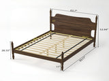 Queen Size Platform Bed Frame, Spindle Bed with Curved Tall Headboard, No Box Spring Needed, Retro 68709127