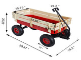 outdoor sport wagon tools cart wooden side panels air tires Wagon W22702956
