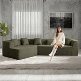 127.5'' Modern Minimalist Sofa With Deep Seat,No Assembly Needed 37328762
