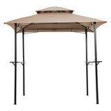 Outdoor Grill Gazebo 8 x 5 Ft, Shelter Tent, Double Tier Soft Top Canopy Steel Frame with hook 94343146