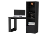 Peterson Computer Desk with 4-Tier Bookcase and 1-Door Cabinet Black B062111729