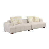 ZUN 103.9" Modern Couch Corduroy Fabric Comfy Sofa with Rubber Wood Legs, 4 Pillows for Living Room, WF309991AAA