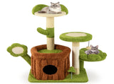 36" Jungle Theme Cat Tree - Washable Peach Skin, Sisal Scratching Post & Interactive Toys 81244836