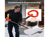 36" Snow Pusher Shovel with Metal Edge, HDPE Blade, Anti-Slip Grip, Segmented Handle, for Driveway 09472633