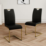 Modern Dining Chairs with Faux Leather Padded Seat Dining Living Room Chairs Upholstered Chair with W210127291