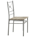 Taupe and Silver 5-Piece Rectangle Dining Set B062P153849