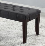Linon Tufted Bench, Fabric, Gray T2574P164589