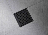 6 Inch Square Shower Drain with Removable Square Patterned Grate, 304 Stainless Steel with Flange 04421908