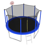 ZUN 12FT Trampoline for Kids & Adults with Basketball Hoop and Ball ,Recreational Trampolines with K1163139544